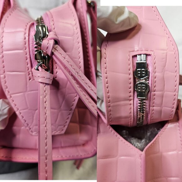 Authentic Balenciaga Nano Neo City Croc Embossed Leather in Pink - Picture 9 of 17
